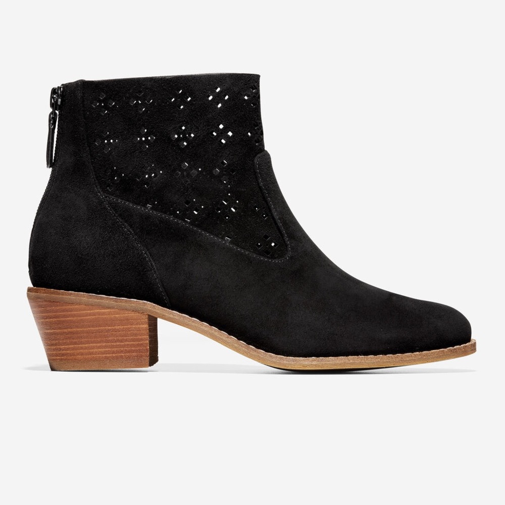 NWT NIB Cole Haan Jayne Black Suede Booties